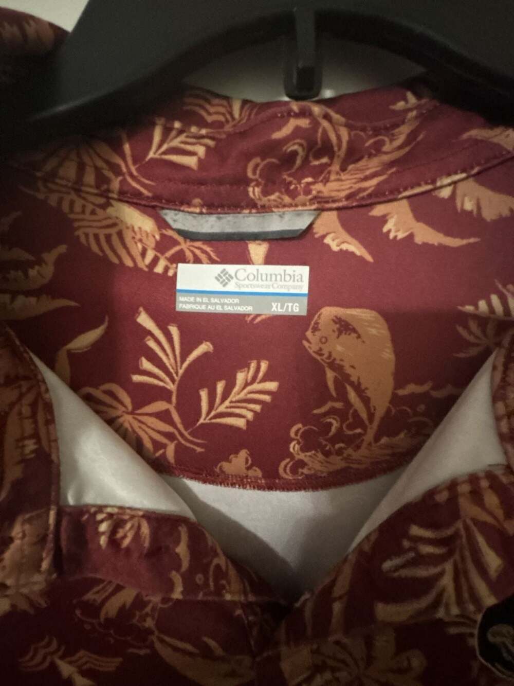 Columbia PFG Florida State Seminoles FSU Tropical Print Performance Polo Shirt M